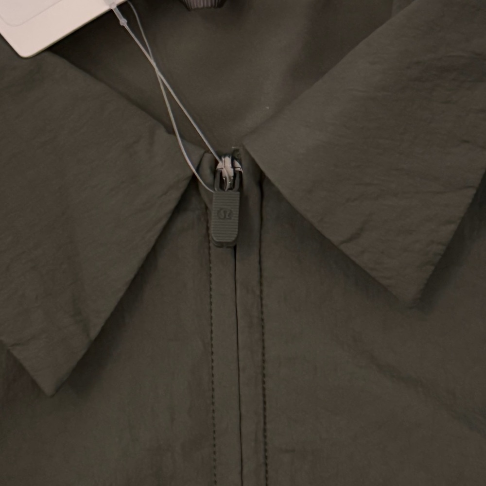 Lululemon Athletica Nylon Collard Jacket Olive and Black - Picture 7 of 9